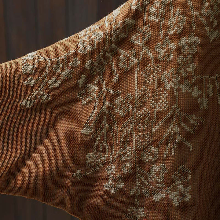 Cardigan lavorato a maglia con maniche a pipistrello lunghe in cotone con bottoni floreali Buddha Stones da donna - image 11