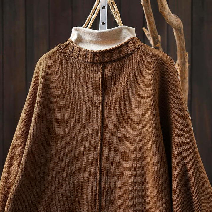 Cardigan lavorato a maglia con maniche a pipistrello lunghe in cotone con bottoni floreali Buddha Stones da donna - image 6