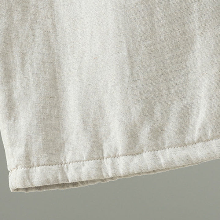 Pantaloni da donna in cotone e lino con coulisse a contrasto, modello Buddha Stones, con tasche e gamba larga - image 16