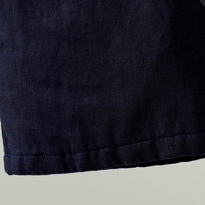 Pantaloni da donna in cotone e lino con coulisse a contrasto, modello Buddha Stones, con tasche e gamba larga - image 5