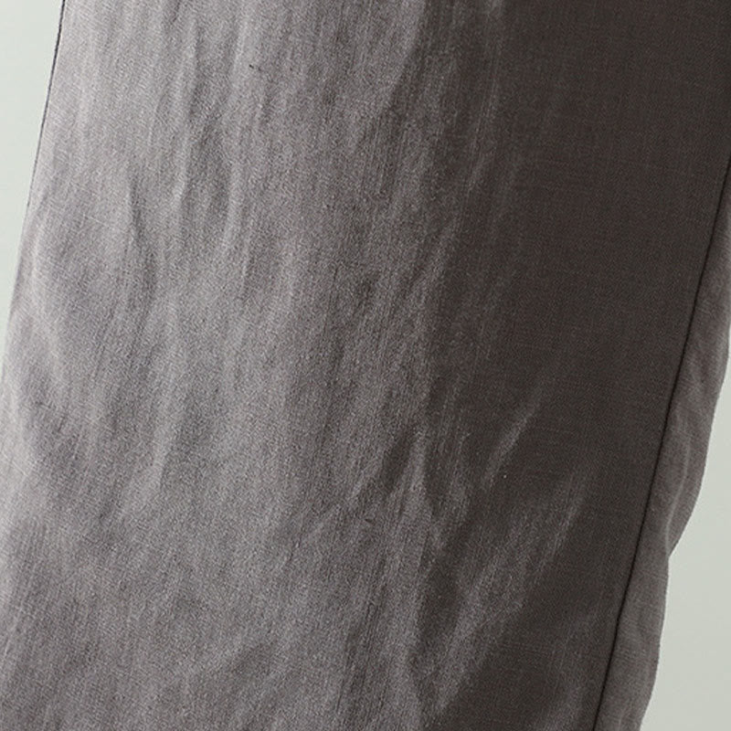 Pantaloni da donna in cotone e lino con coulisse a contrasto, modello Buddha Stones, con tasche e gamba larga - image 20