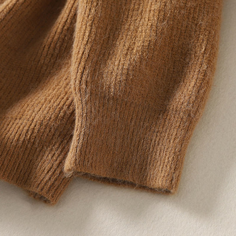 Cardigan lavorato a maglia a maniche lunghe in cotone con scollo a V e bottoni invernali Buddha Stones da donna - image 8