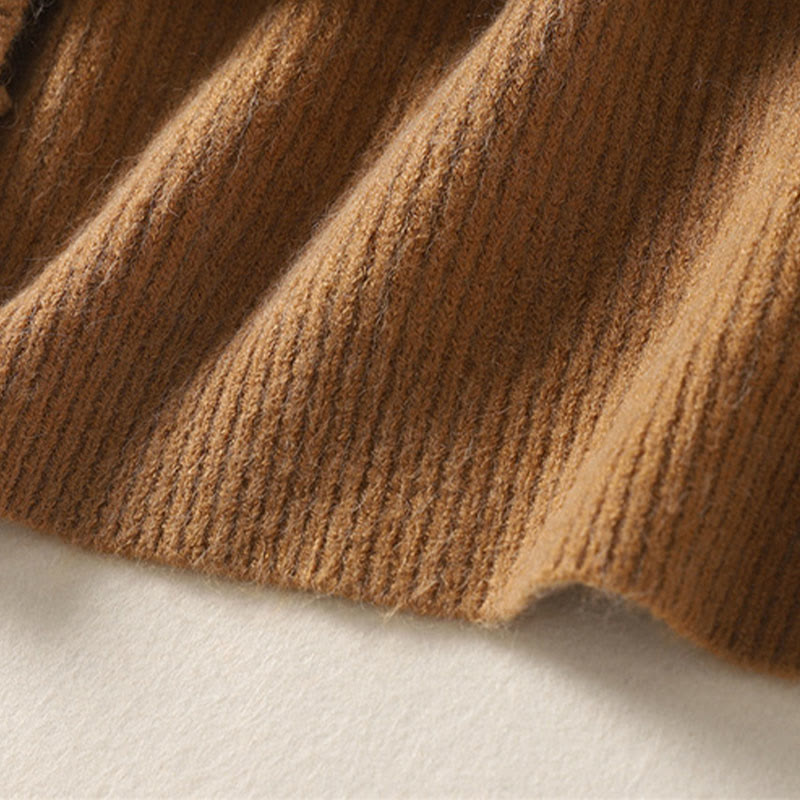 Cardigan lavorato a maglia a maniche lunghe in cotone con scollo a V e bottoni invernali Buddha Stones da donna - image 11