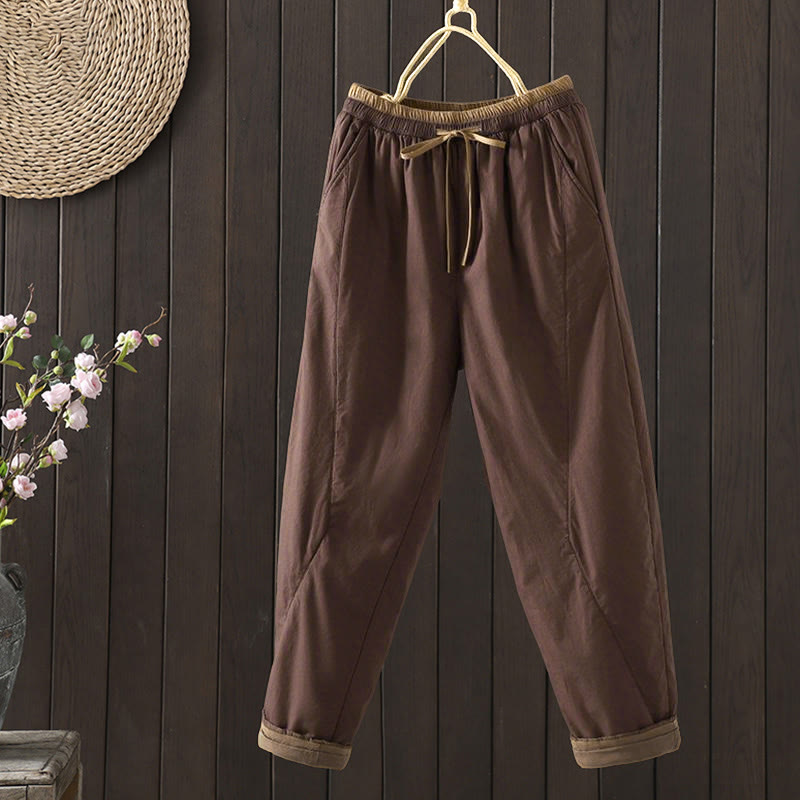 Pantaloni termici harem da donna in cotone tinta unita con tasche Buddha Stones - Siena - US8-10, UK/AU12-14, EU40-42 (2XL) - image 5