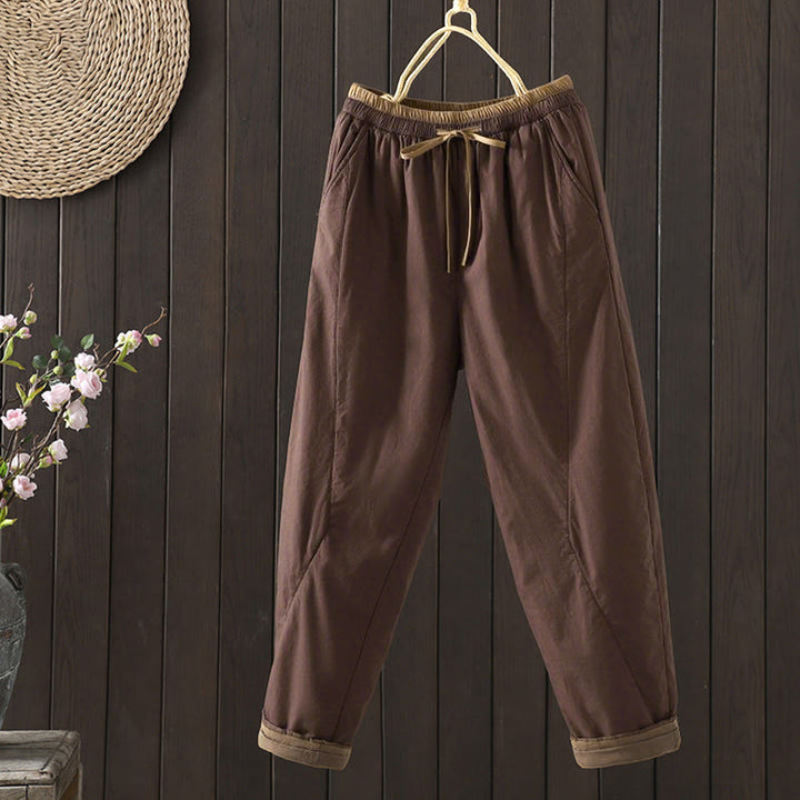 Pantaloni termici harem da donna in cotone tinta unita con tasche Buddha Stones - Siena - US8-10, UK/AU12-14, EU40-42 (2XL) - image 5