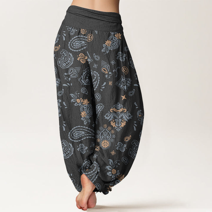 Pantaloni harem da donna con elastico in vita e motivo paisley vintage in cotone Buddha Stones - image 6
