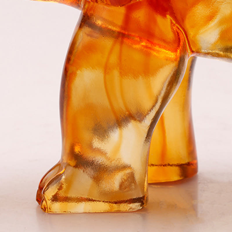 Buddha Stones fatte a mano in cristallo Liuli, pezzo d'arte raffigurante un elefante, saggezza e ricchezza, decorazione per la casa - image 14