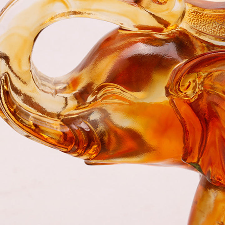 Buddha Stones fatte a mano in cristallo Liuli, pezzo d'arte raffigurante un elefante, saggezza e ricchezza, decorazione per la casa - image 12