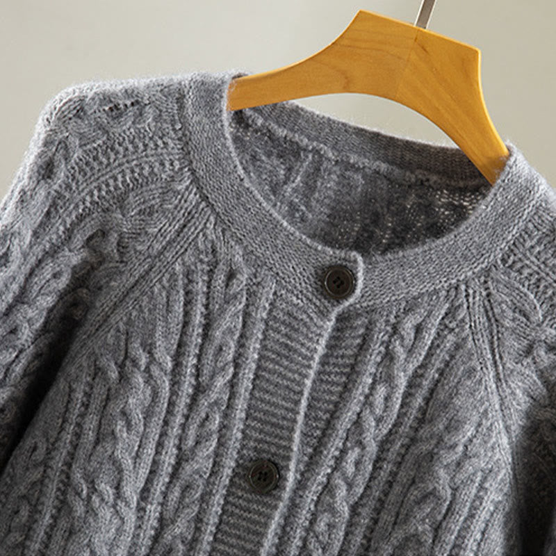 Cardigan lavorato a maglia da donna in cotone a maniche lunghe con bottoni intrecciati, casual invernale, motivo Buddha Stones - image 18