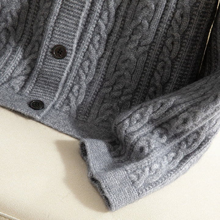 Cardigan lavorato a maglia da donna in cotone a maniche lunghe con bottoni intrecciati, casual invernale, motivo Buddha Stones - image 26