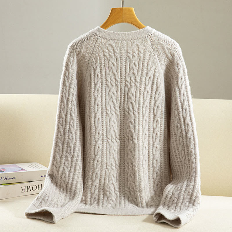 Cardigan lavorato a maglia da donna in cotone a maniche lunghe con bottoni intrecciati, casual invernale, motivo Buddha Stones - image 32