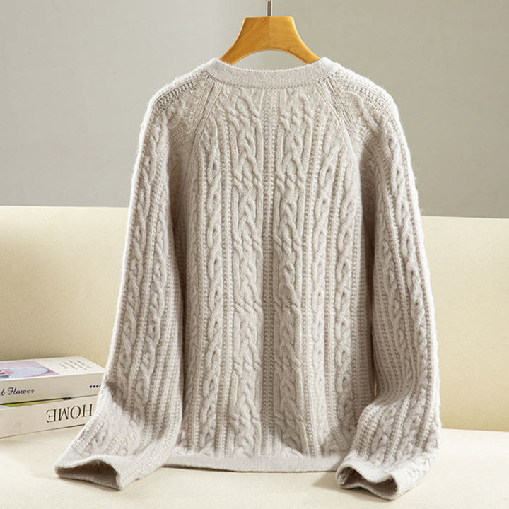 Cardigan lavorato a maglia da donna in cotone a maniche lunghe con bottoni intrecciati, casual invernale, motivo Buddha Stones - image 32