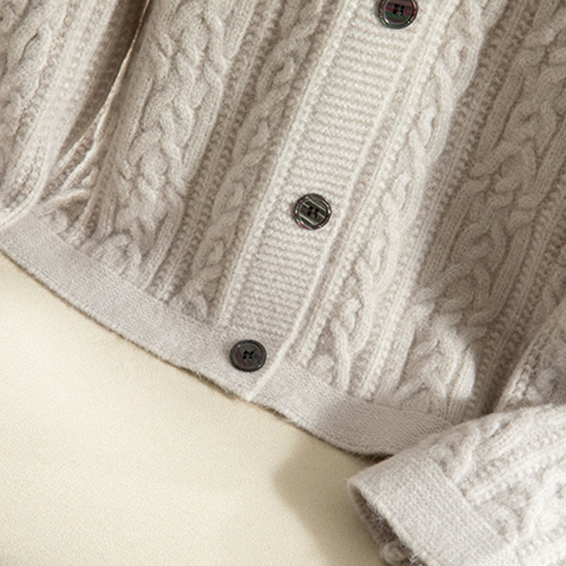 Cardigan lavorato a maglia da donna in cotone a maniche lunghe con bottoni intrecciati, casual invernale, motivo Buddha Stones - image 38