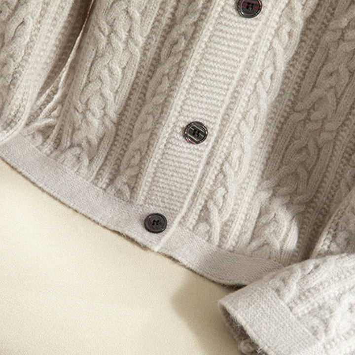 Cardigan lavorato a maglia da donna in cotone a maniche lunghe con bottoni intrecciati, casual invernale, motivo Buddha Stones - image 38