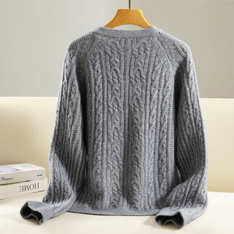 Cardigan lavorato a maglia da donna in cotone a maniche lunghe con bottoni intrecciati, casual invernale, motivo Buddha Stones - image 17