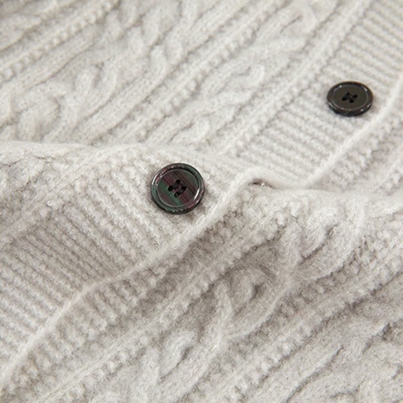 Cardigan lavorato a maglia da donna in cotone a maniche lunghe con bottoni intrecciati, casual invernale, motivo Buddha Stones - image 43