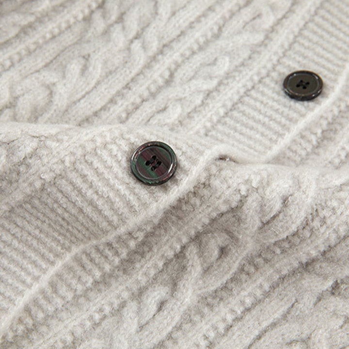 Cardigan lavorato a maglia da donna in cotone a maniche lunghe con bottoni intrecciati, casual invernale, motivo Buddha Stones - image 43