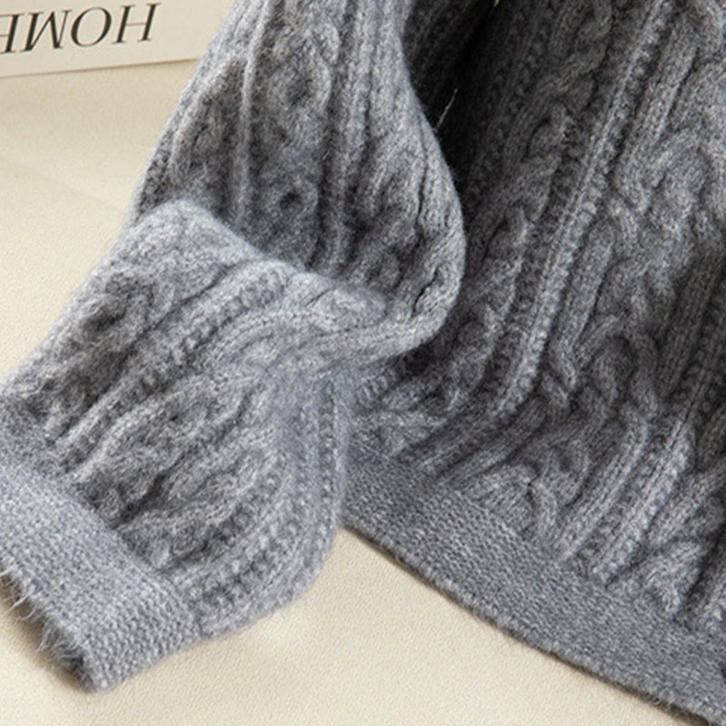 Cardigan lavorato a maglia da donna in cotone a maniche lunghe con bottoni intrecciati, casual invernale, motivo Buddha Stones - image 22