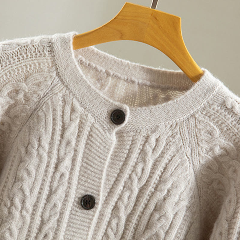 Cardigan lavorato a maglia da donna in cotone a maniche lunghe con bottoni intrecciati, casual invernale, motivo Buddha Stones - image 33