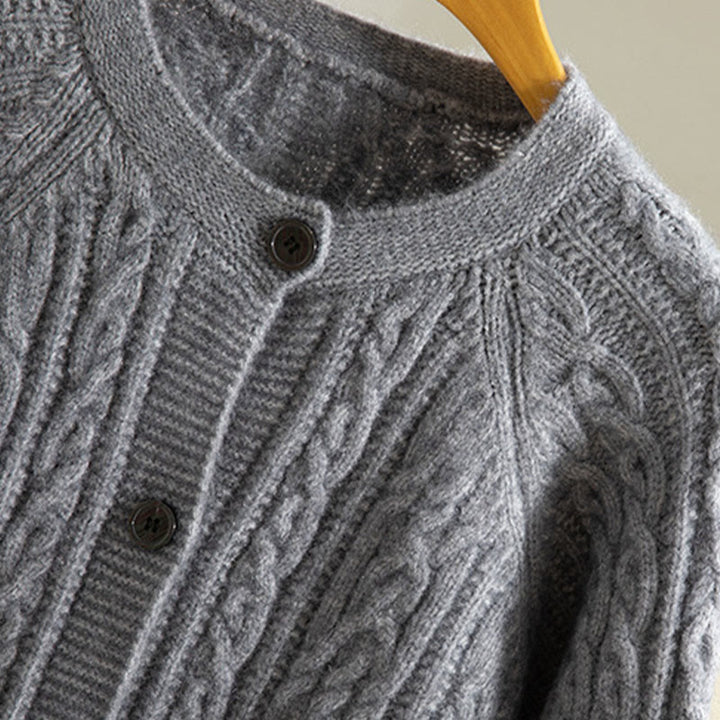 Cardigan lavorato a maglia da donna in cotone a maniche lunghe con bottoni intrecciati, casual invernale, motivo Buddha Stones - image 19