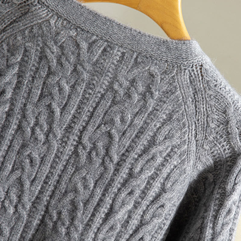 Cardigan lavorato a maglia da donna in cotone a maniche lunghe con bottoni intrecciati, casual invernale, motivo Buddha Stones - image 21