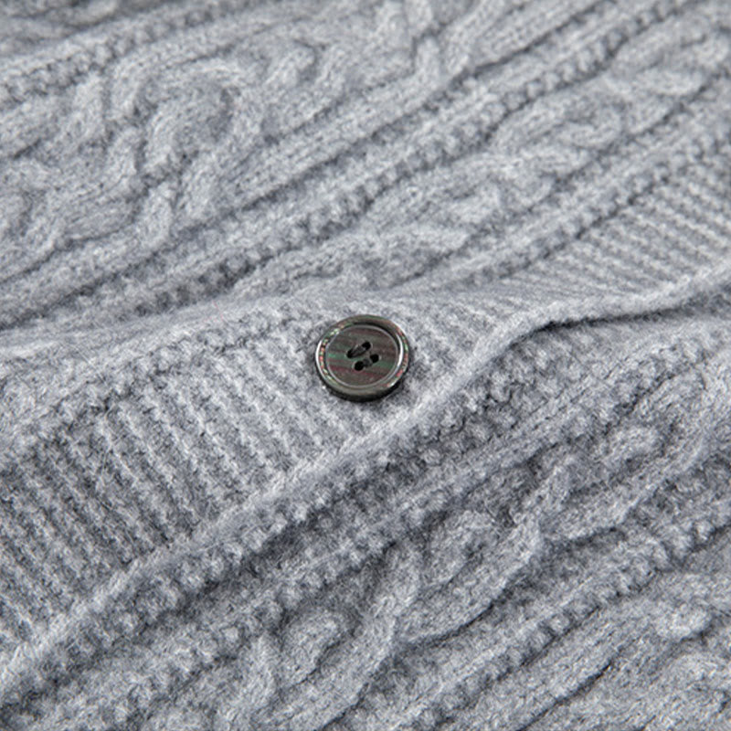 Cardigan lavorato a maglia da donna in cotone a maniche lunghe con bottoni intrecciati, casual invernale, motivo Buddha Stones - image 28