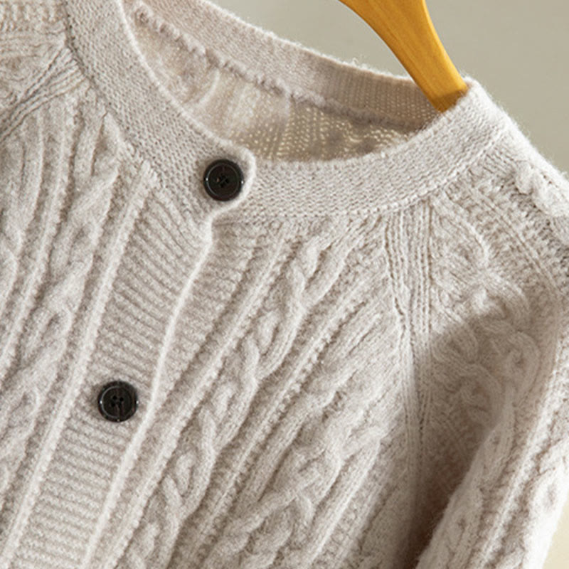 Cardigan lavorato a maglia da donna in cotone a maniche lunghe con bottoni intrecciati, casual invernale, motivo Buddha Stones - image 34