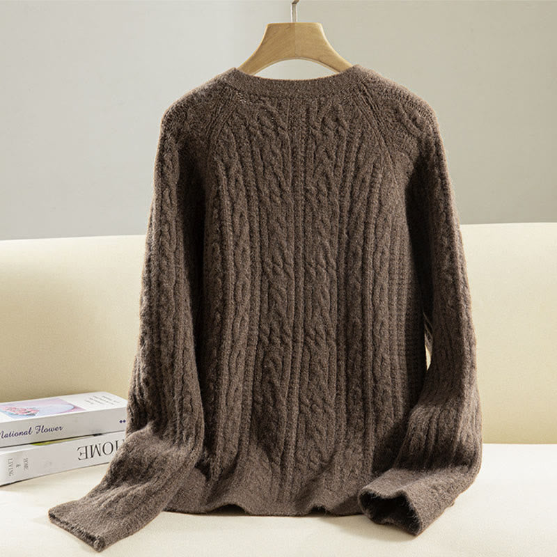 Cardigan lavorato a maglia da donna in cotone a maniche lunghe con bottoni intrecciati, casual invernale, motivo Buddha Stones - image 1