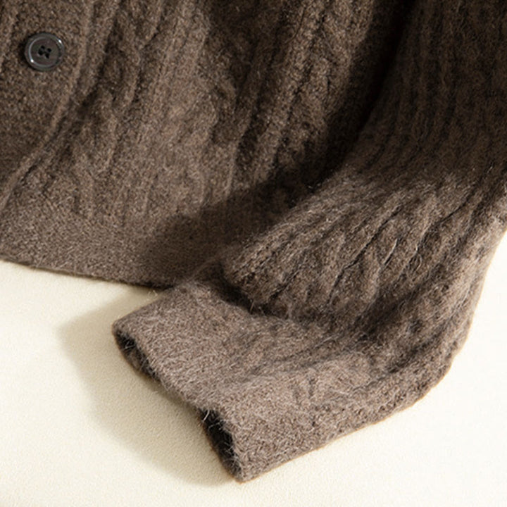 Cardigan lavorato a maglia da donna in cotone a maniche lunghe con bottoni intrecciati, casual invernale, motivo Buddha Stones - image 9