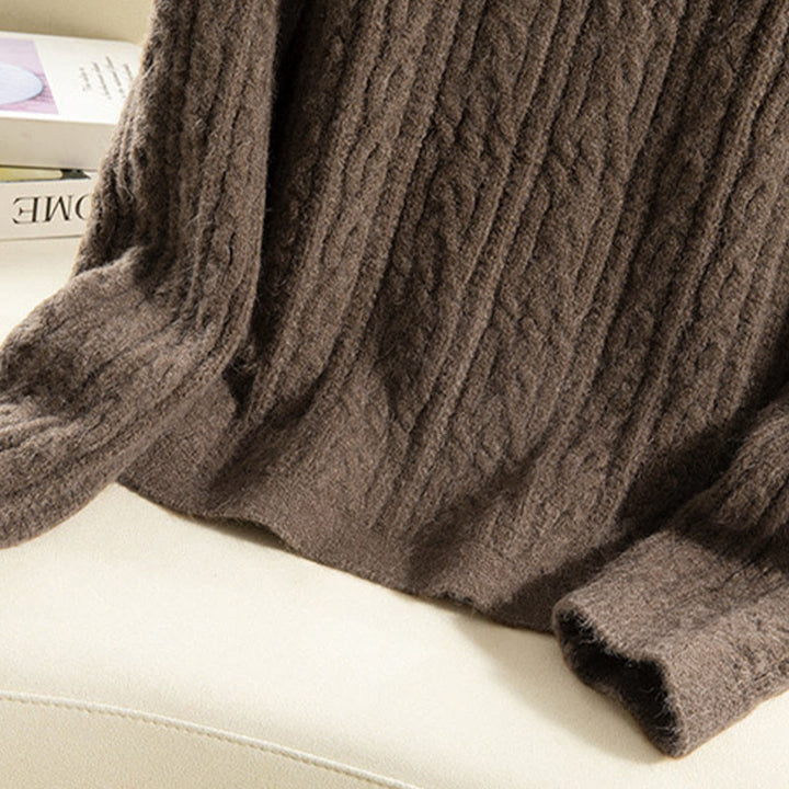 Cardigan lavorato a maglia da donna in cotone a maniche lunghe con bottoni intrecciati, casual invernale, motivo Buddha Stones - image 7