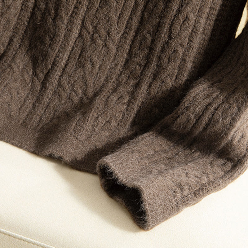 Cardigan lavorato a maglia da donna in cotone a maniche lunghe con bottoni intrecciati, casual invernale, motivo Buddha Stones - image 10