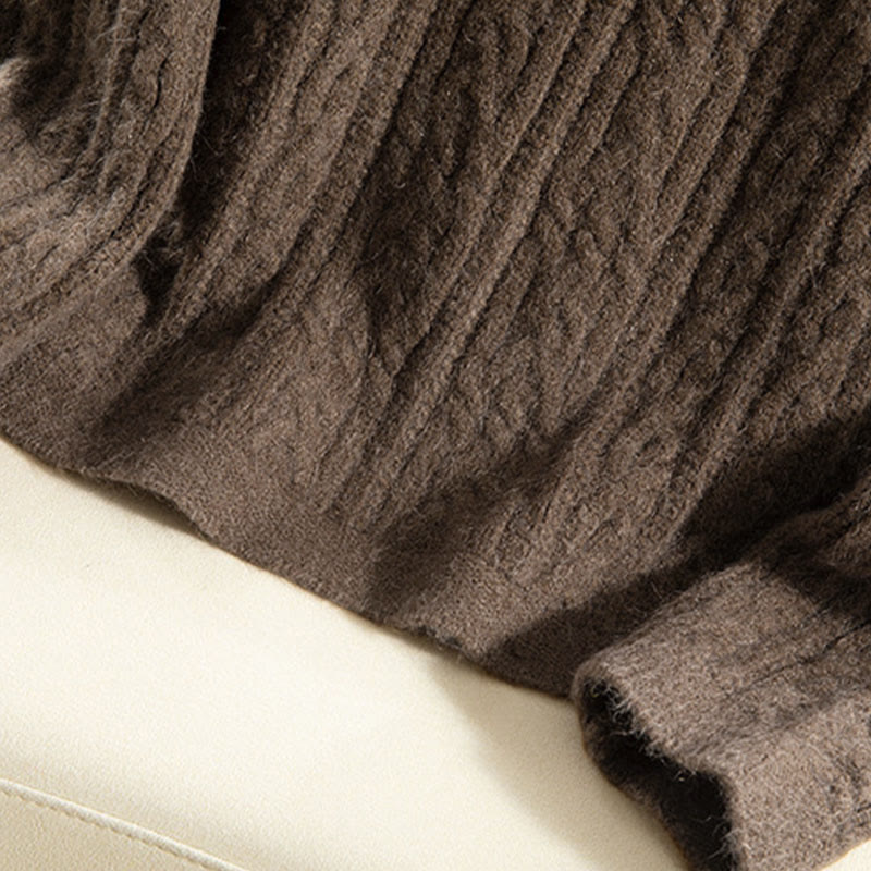 Cardigan lavorato a maglia da donna in cotone a maniche lunghe con bottoni intrecciati, casual invernale, motivo Buddha Stones - image 13