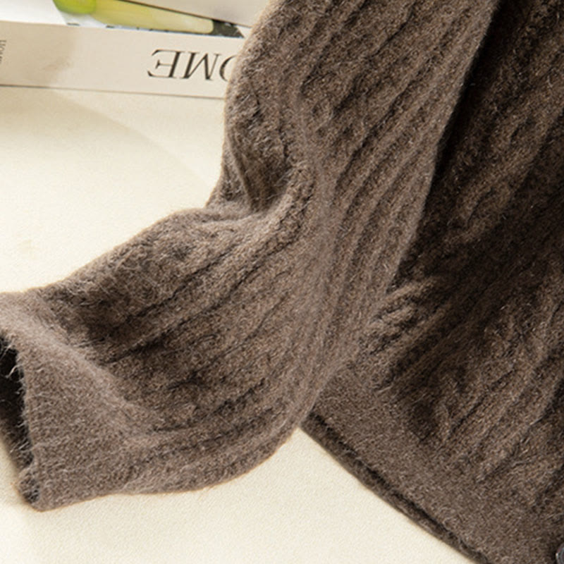 Cardigan lavorato a maglia da donna in cotone a maniche lunghe con bottoni intrecciati, casual invernale, motivo Buddha Stones - image 8