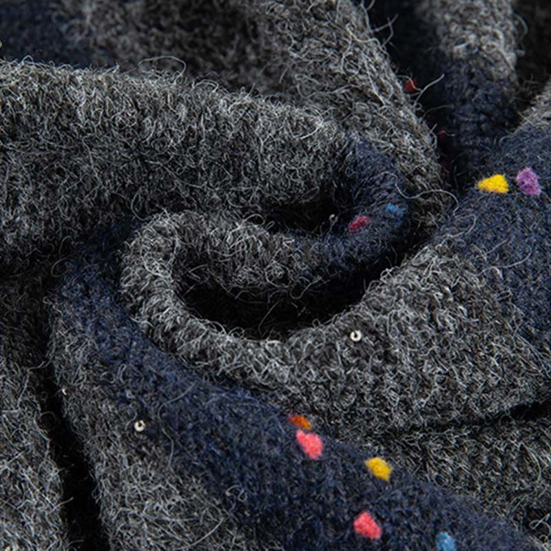 Maglione da donna in cotone con scollo rotondo e maniche lunghe, motivo a strisce invernali Buddha Stones - image 32