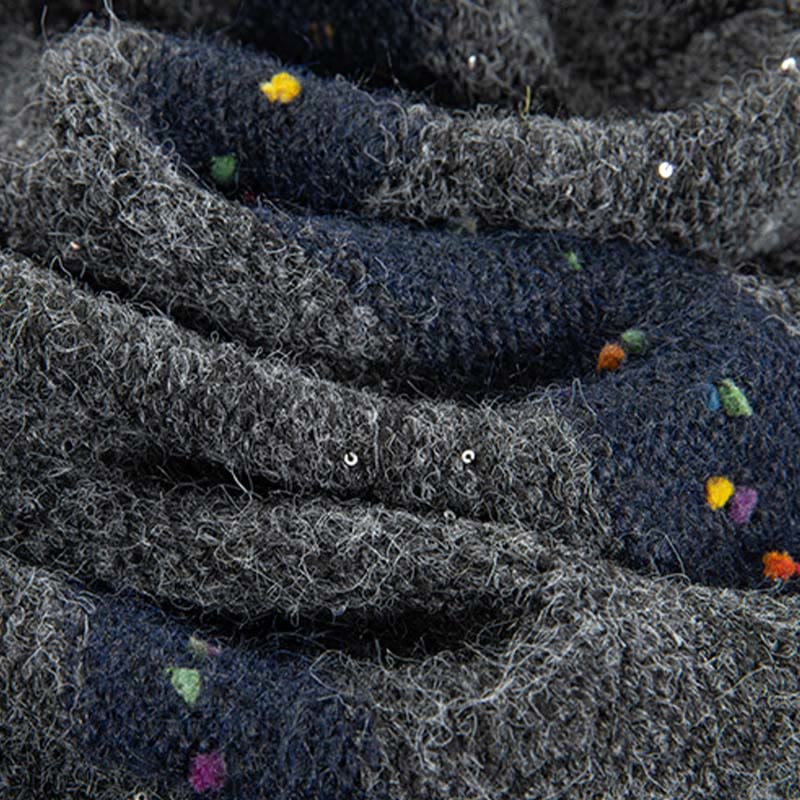 Maglione da donna in cotone con scollo rotondo e maniche lunghe, motivo a strisce invernali Buddha Stones - image 33