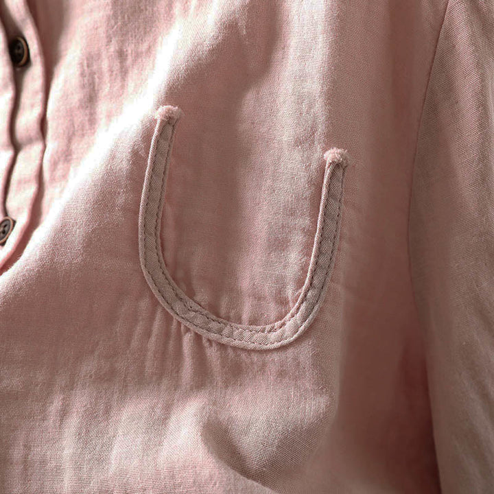 Buddha Stones Camicia da donna in cotone con colletto in pizzo, manica lunga, abbottonata, primavera-autunno - image 11