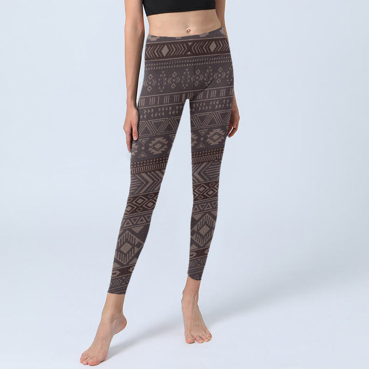 Leggings da palestra con stampa geometrica etnica Buddha Stones, pantaloni da yoga da donna - image 5