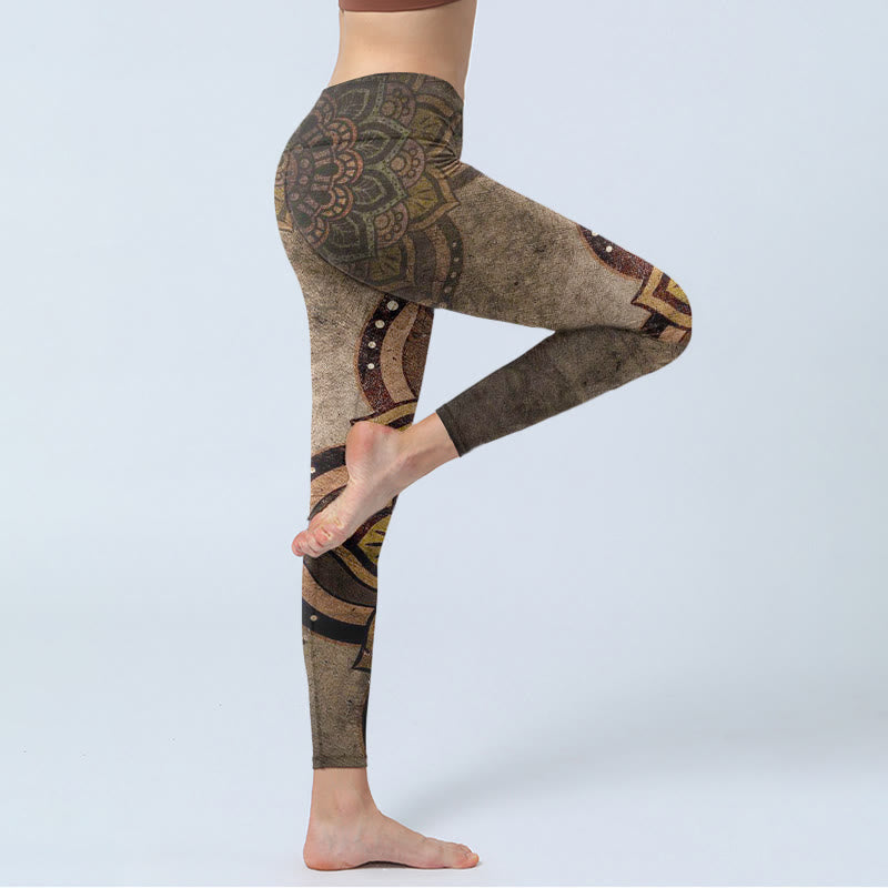 Leggings da palestra con stampa mandala Buddha Stones, pantaloni da yoga da donna - image 3