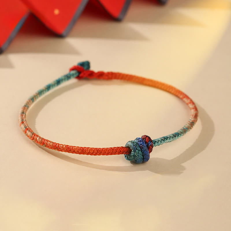 Braccialetto di forza con nodi intrecciati a mano in corda colorata Buddha Stones - Cordino colorato (circonferenza del polso 19 cm) - image 0