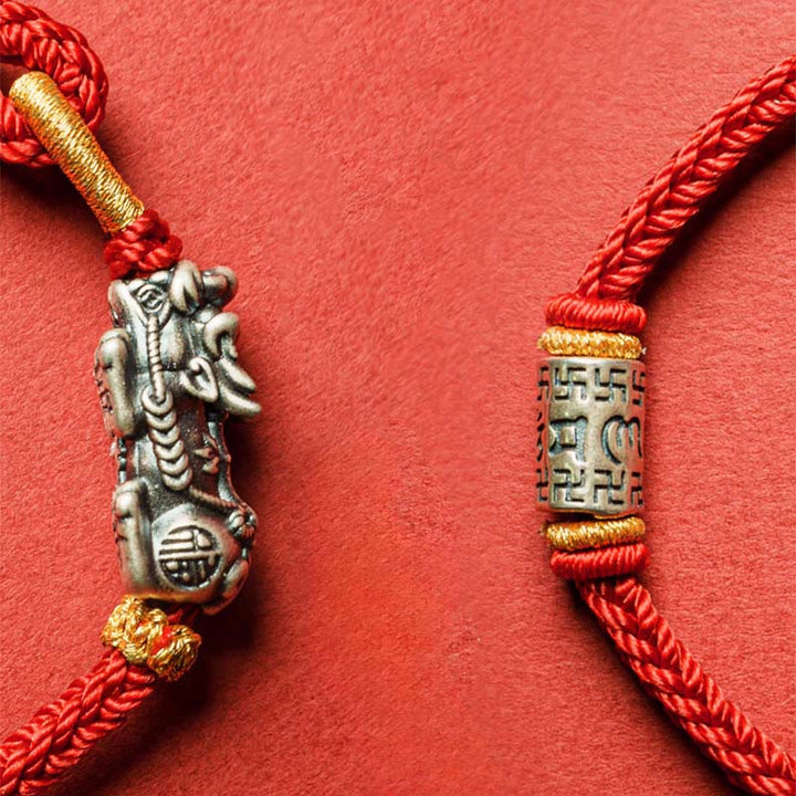 Braccialetto di protezione in argento sterling 925 Buddha Stones , Pixiu Om Mani Padme Hum - image 11