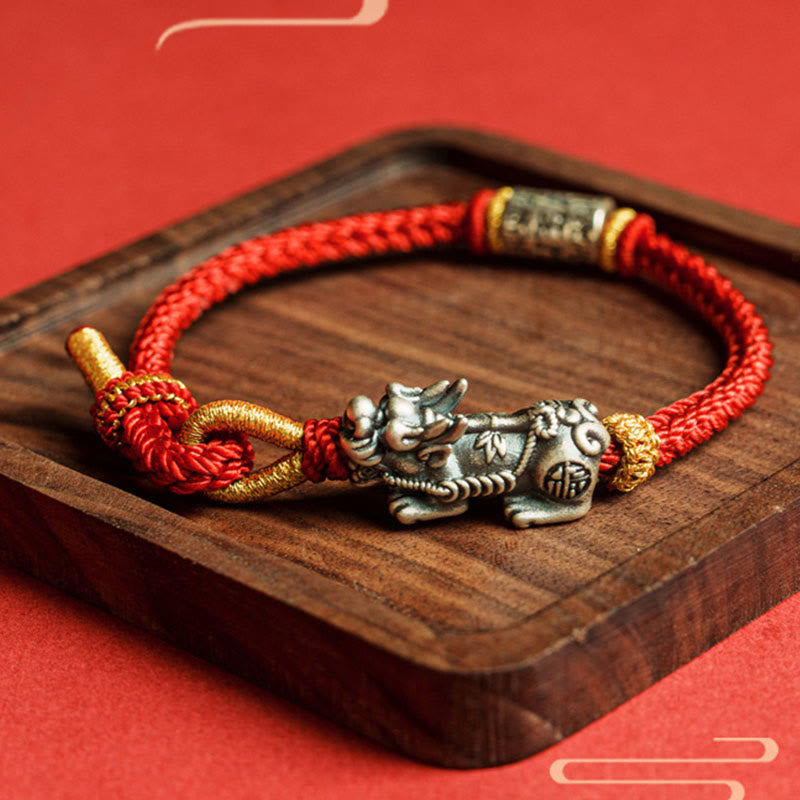 Braccialetto di protezione in argento sterling 925 Buddha Stones , Pixiu Om Mani Padme Hum - image 1