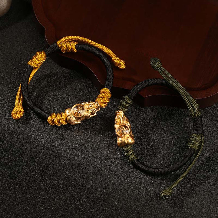 Bracciale in corda intrecciata a mano con Buddha Stones Pi Xiu, ricchezza e fortuna - image 13