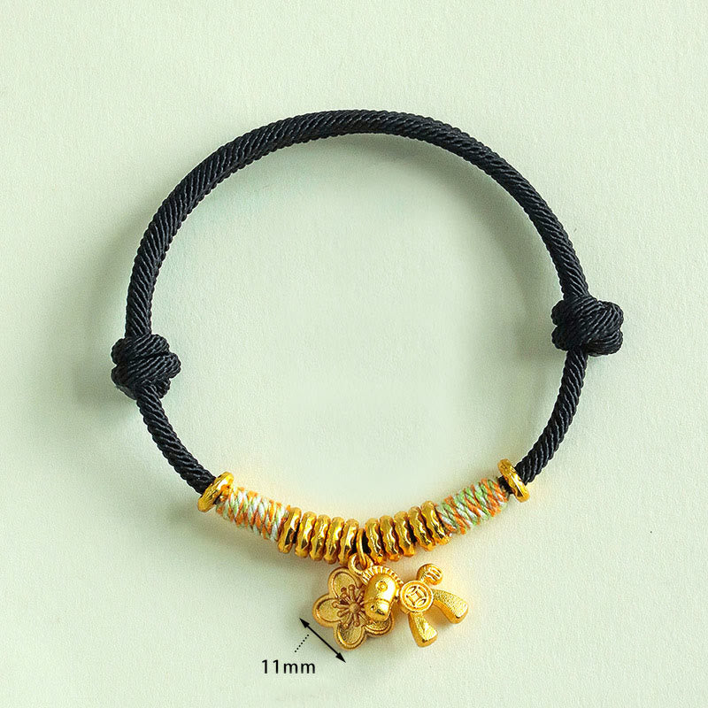 Braccialetto fatto a mano con ciondolo a forma di fiore dell'anno del cavallo con cordino rosso Buddha Stones - image 14