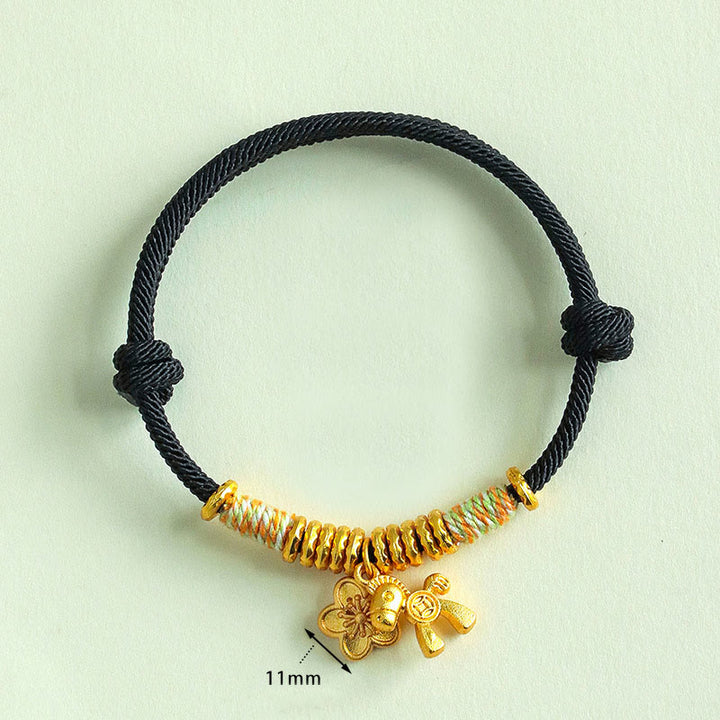 Braccialetto fatto a mano con ciondolo a forma di fiore dell'anno del cavallo con cordino rosso Buddha Stones - image 14