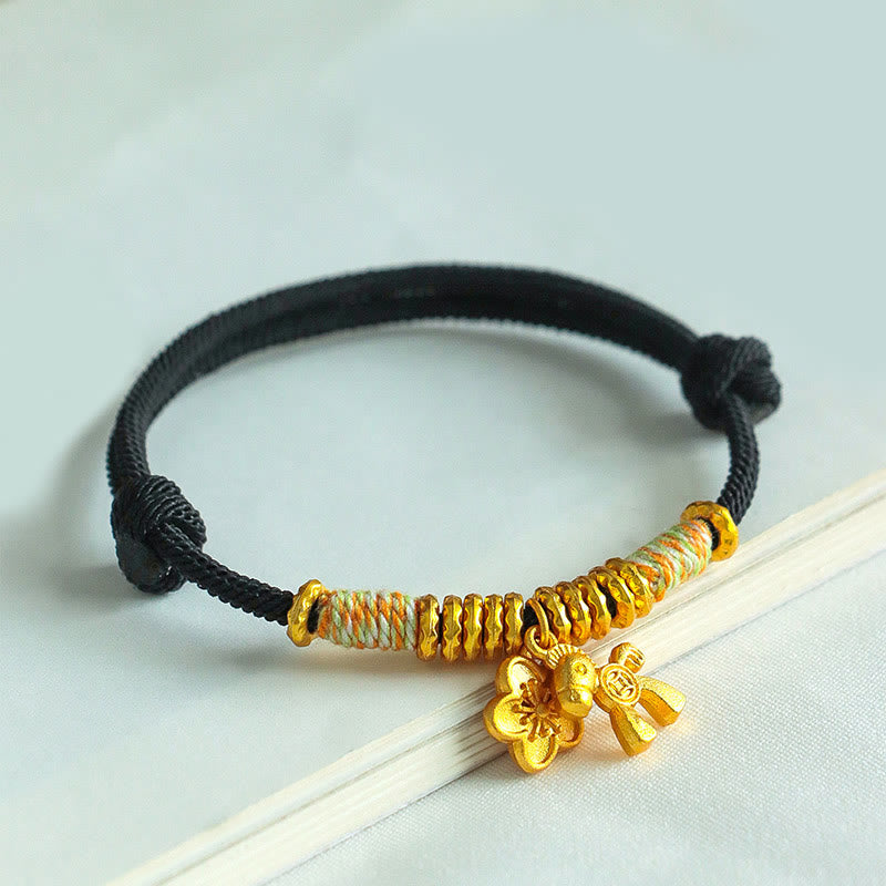 Braccialetto fatto a mano con ciondolo a forma di fiore dell'anno del cavallo con cordino rosso Buddha Stones - image 13