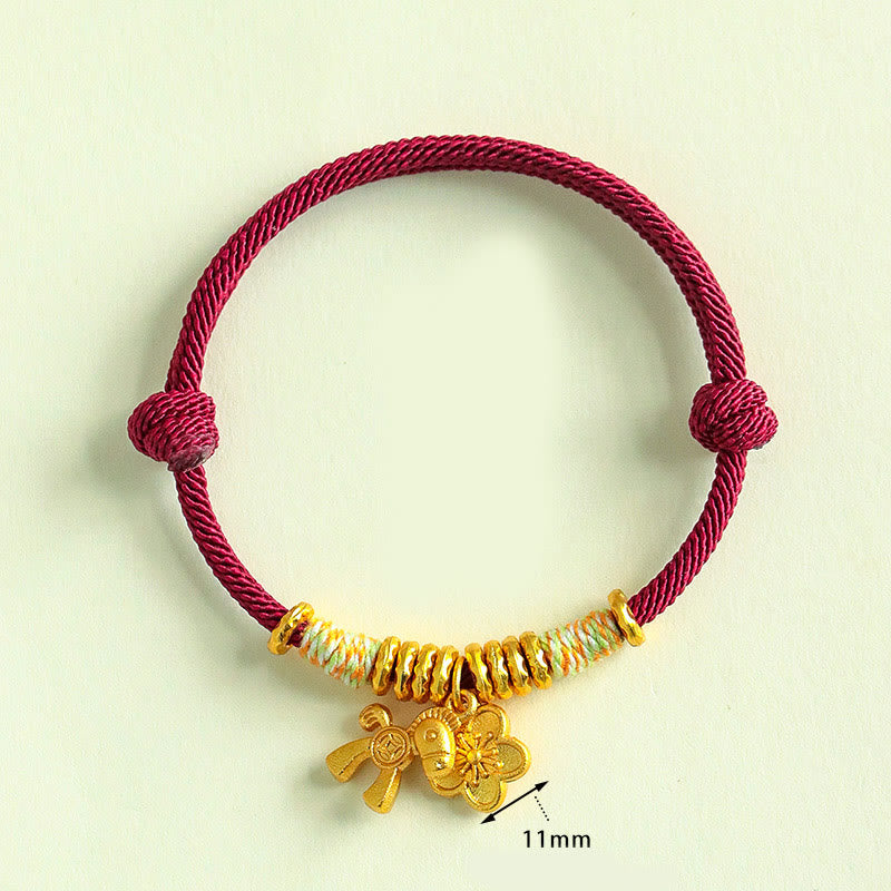 Braccialetto fatto a mano con ciondolo a forma di fiore dell'anno del cavallo con cordino rosso Buddha Stones - image 10