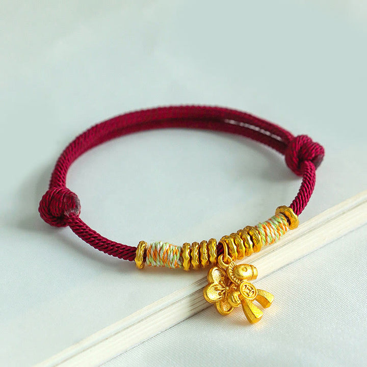 Braccialetto fatto a mano con ciondolo a forma di fiore dell'anno del cavallo con cordino rosso Buddha Stones - image 9