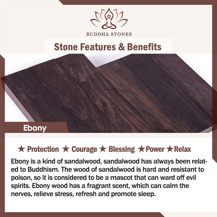 Buddha Stones in legno di ebano, sanscrito, quadrifoglio, occhio del Buddha, pace, portachiavi girevole - image 5