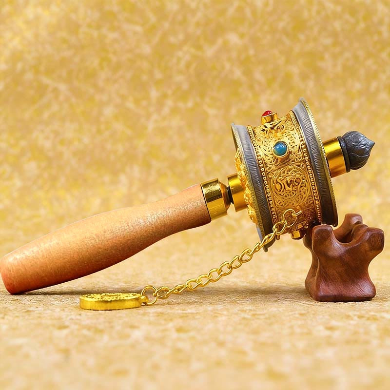 Buddha Stones Decorazione della ruota della preghiera fortunata tibetana - image 2