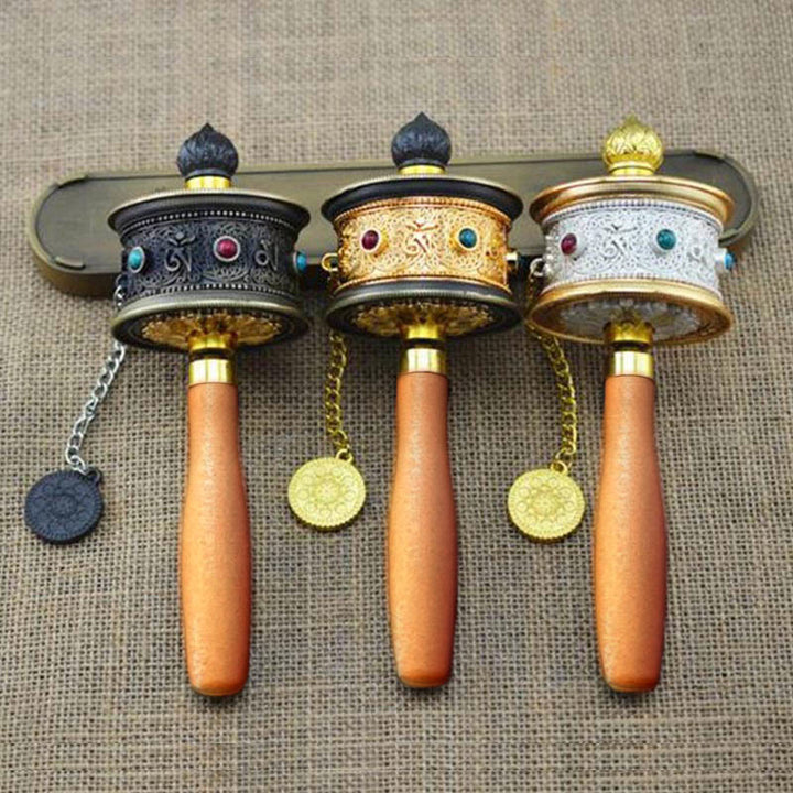 Buddha Stones Decorazione della ruota della preghiera fortunata tibetana - image 8